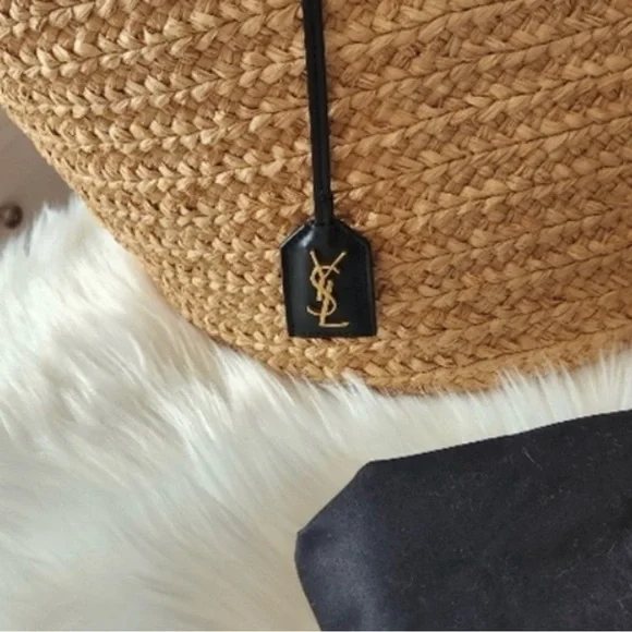 Saint Laurent Ladies Natural Medium Panier Raffia Bag - Picture 3 of 15